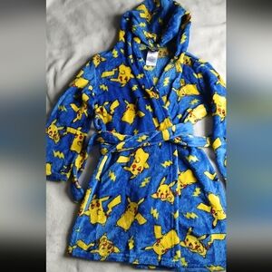 Pokemon Pikachu Electric Blue Kids Pajama Robe